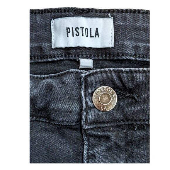 Pistola Women's Rustic Black Zip Pocket Pleated High Rise Skinny Jeans Size 31 - Picture 4 of 5